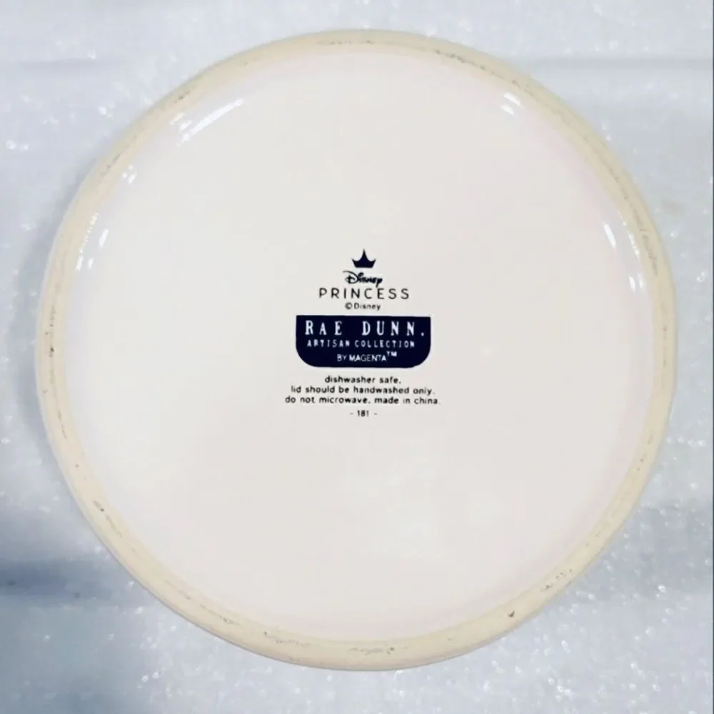NWT Rae Dunn Cinderella A DREAM IS A WISH White Blue Big Canister Cookie Jar Lid